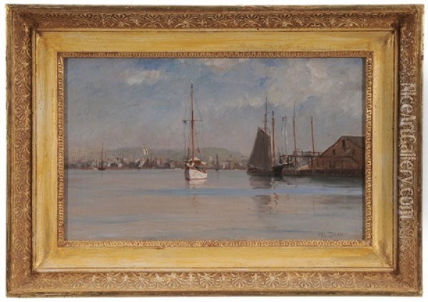 Gloucester Harbor Oil Painting - Walter Lofthouse Dean