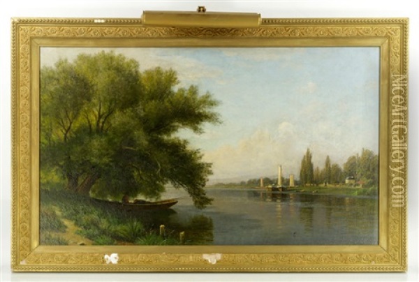 River Scene Oil Painting - John Ross Key