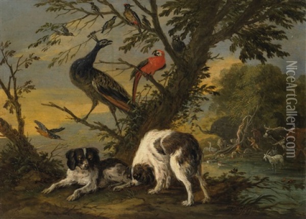 Landscape With Original Sin Oil Painting - Adriaen de Gryef