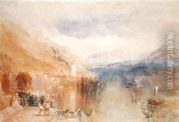 Oberhofen, Lake Thun, c.1848 Oil Painting - Joseph Mallord William Turner