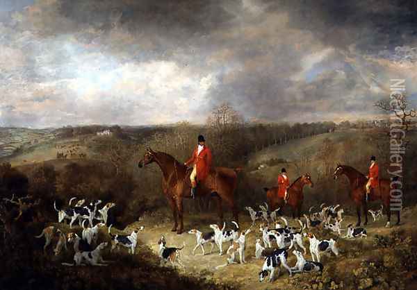 Lord Glamis and his Staghounds, 1823 Oil Painting - Dean Wolstenholme, Snr.