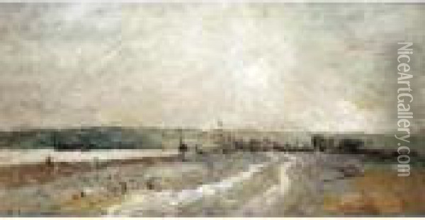 Le Port Pres De Rouen Oil Painting - Albert Lebourg