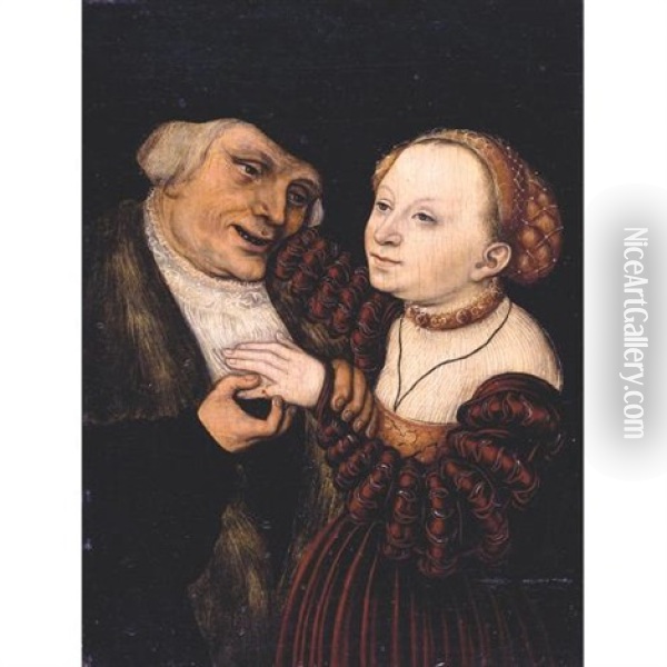 The Ill Matched Lovers Oil Painting - Lucas Cranach the Younger