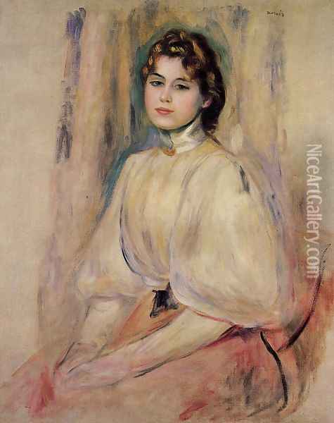 Seated Young Woman Oil Painting - Pierre Auguste Renoir