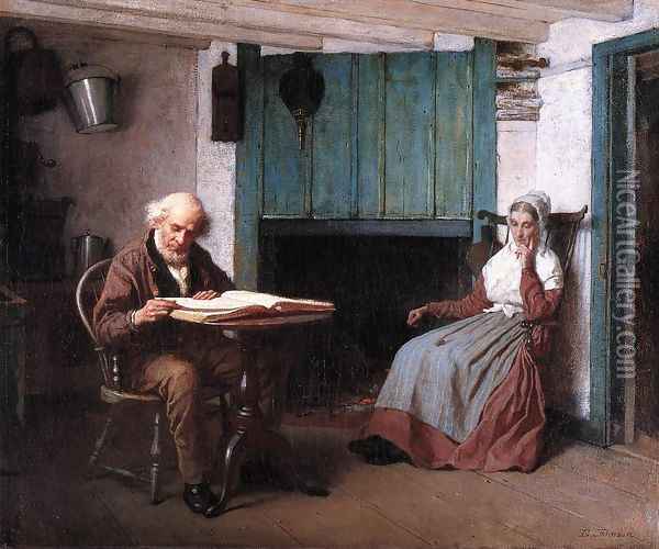 Thy Word is a Lamp unto My Feet and a Light unto My Path Oil Painting - Eastman Johnson