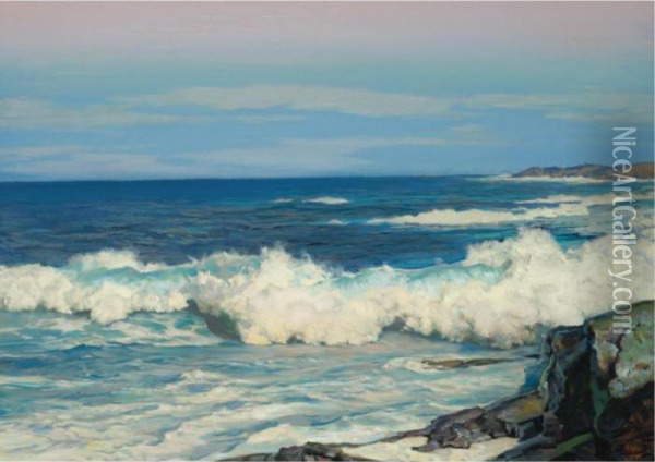 Full Glow Oil Painting - Frederick Judd Waugh