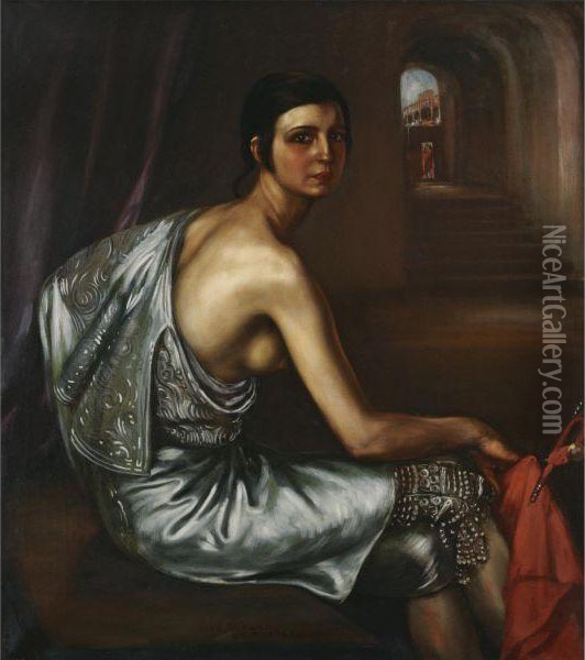 La Nina Torera (the Torero Girl) Oil Painting - Julio Romero De Torres