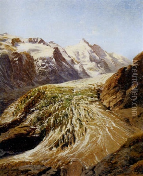 Grosglockner Von Elisabethruhe Oil Painting - Anton Hlavacek