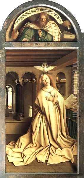 The Ghent Altarpiece Prophet Micheas; Mary of the Annunciation Oil Painting - Jan Van Eyck
