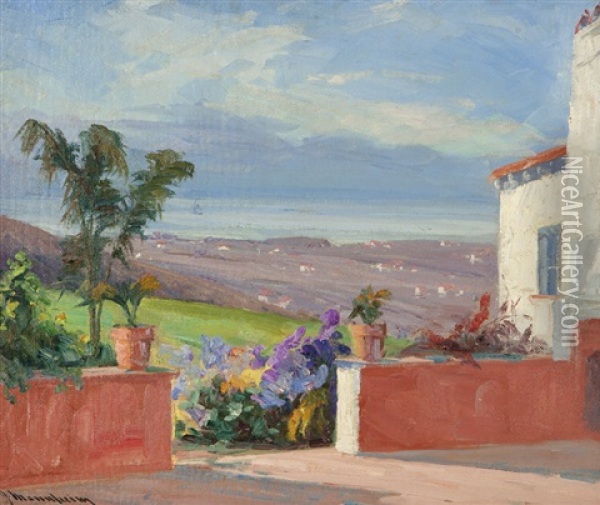 View From The Patio Oil Painting - Jean Mannheim