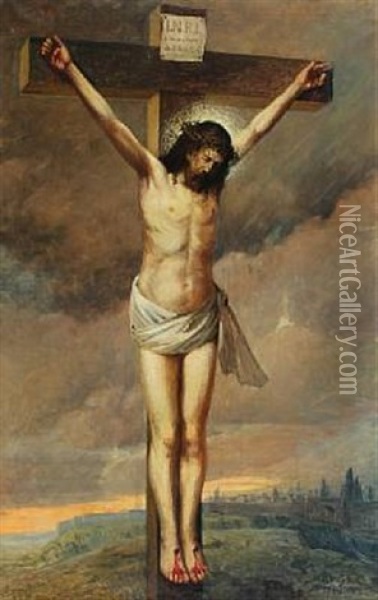Christ On The Cross Oil Painting - Niels Andersson Wyke