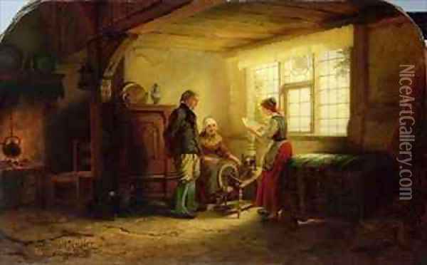 The Letter Oil Painting - Johann Martin Gensler