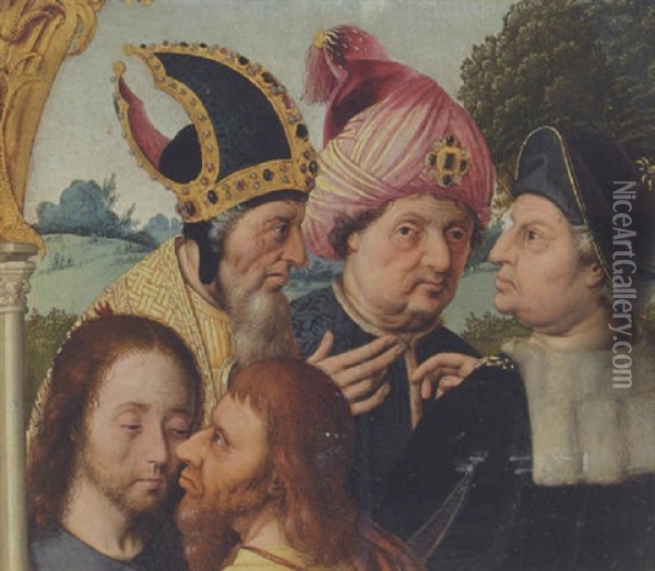 The Betrayal Of Christ Oil Painting - Bartholomaeus Bruyn the Elder