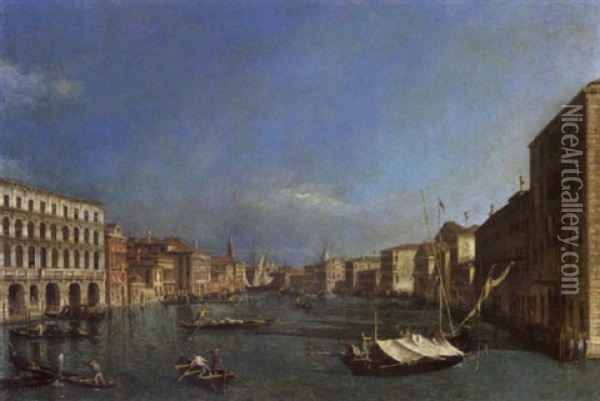 Venezia: Veduta Del Canal Grande Oil Painting - Bernardo Bellotto