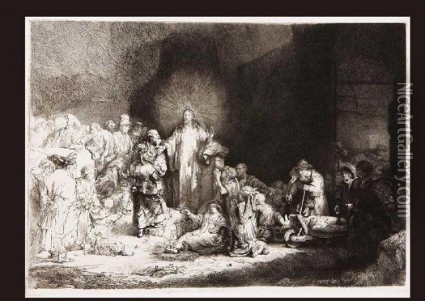 Christ Curing The Sick Oil Painting - Rembrandt Van Rijn