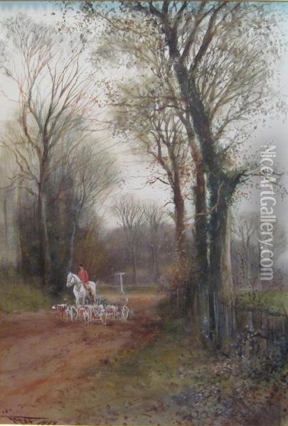 Lane Scene At Arundel, Sussex Oil Painting - Robert Atkinson Fox