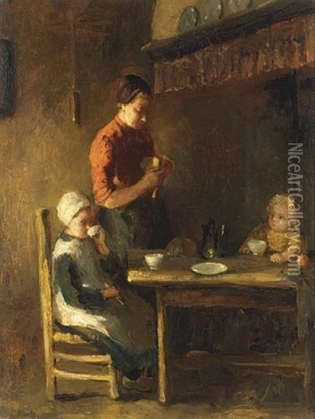 Tea Time Oil Painting - Bernard de Hoog