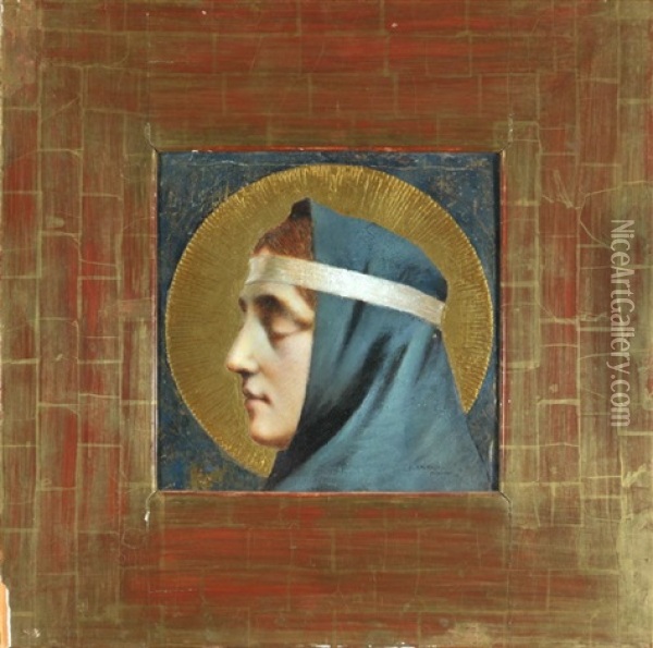 Bildnis Einer Heiligen Oil Painting - Gerolamo Cairati