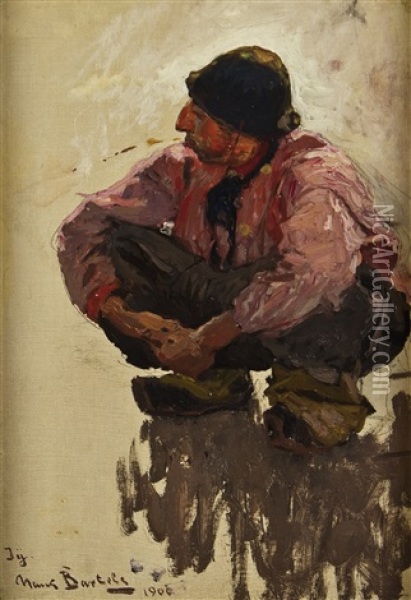 Der Fischer Oil Painting - Hans Von Bartels