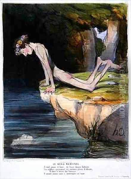 The Beautiful Narcissus 2 Oil Painting - Honore Daumier