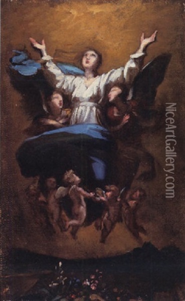 Assumption Of The Virgin Oil Painting - Pierre-Paul Prud'hon