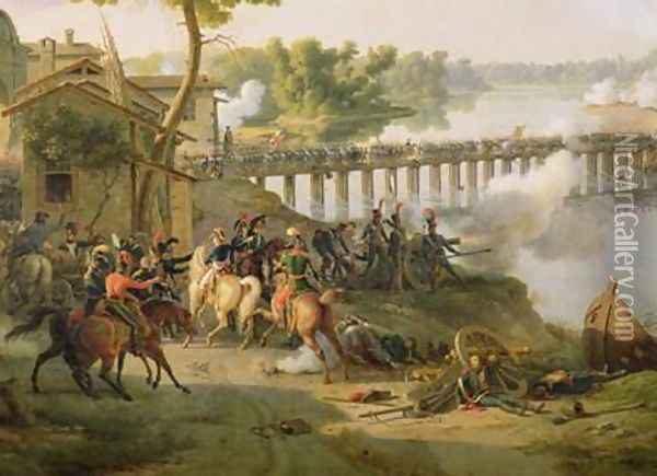 The Battle of Lodi Oil Painting - Louis Lejeune