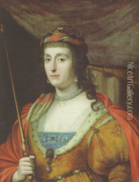 Portrait Of Elizabeth, Queen Of Bohemia Oil Painting - Gerrit Van Honthorst