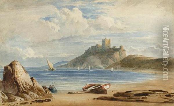 Bamburgh Castle, Northumberland Oil Painting - John Varley