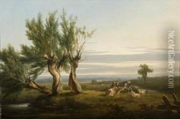 Canterbury Meadows Oil Painting - Henry Brittan Willis