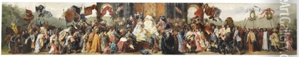 Prachtvolle Huldigungsszene Oil Painting - Wilhelm von Kaulbach