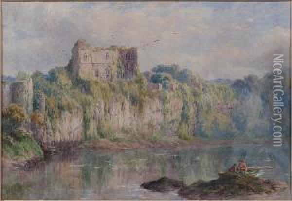 Chepstow Castle Oil Painting - John Steeple
