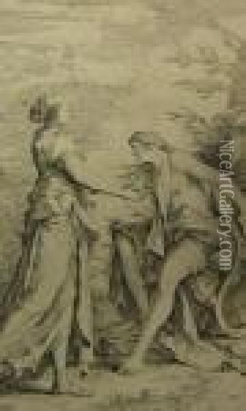 Apollo And The Cumaean Sybil. Oil Painting - Salvator Rosa
