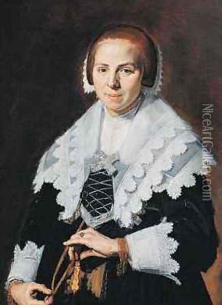 Portrait of a Woman with a Fan Oil Painting - Frans Hals