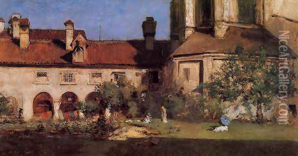 The Cloisters Oil Painting - William Merritt Chase