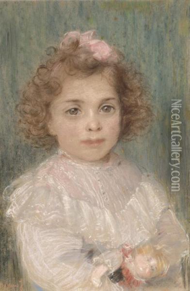 Portrait Of A Child Oil Painting - Matthijs Maris