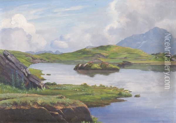 Tannensee Oil Painting - Wilhelm Amrhein