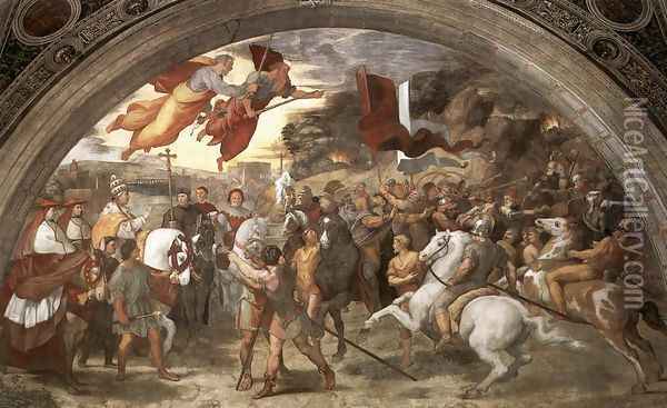 The Meeting between Leo the Great and Attila Oil Painting - Raffaelo Sanzio