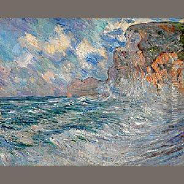 Cliffs At Etretat Oil Painting - Lilla Calbot Perry