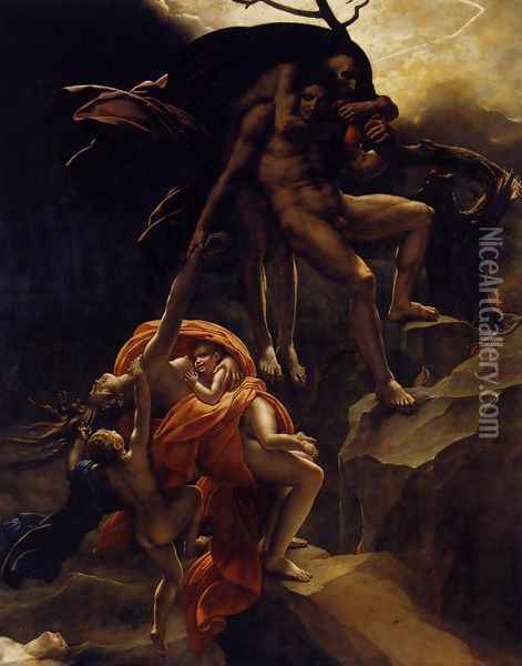 Scene of the Flood c. 1806 Oil Painting - Anne-Louis Girodet de Roucy-Triosson