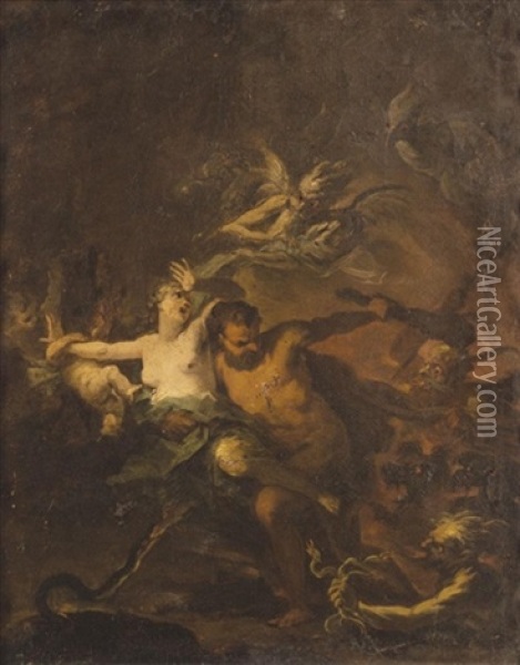 Hercules Leading Alcestis From The Underworld Oil Painting - Domenicus van (Ascanius) Wynen