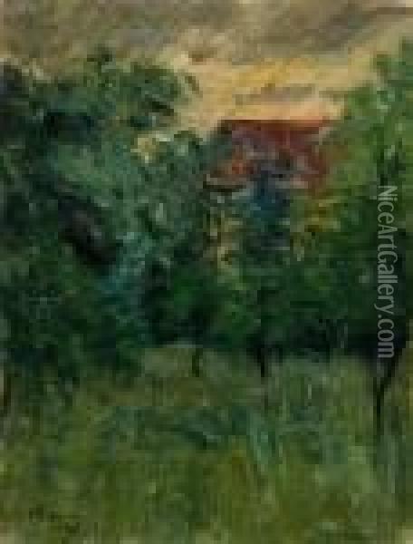 A Landscape Study Oil Painting - Tavik Frantisek Simon