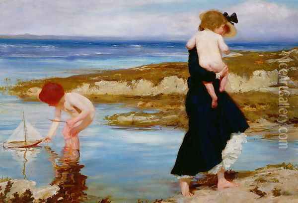 Water Babies, 1903 Oil Painting - Charles Sims