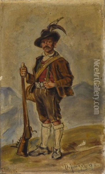 Tiroler Jager Oil Painting - Franz Von Defregger
