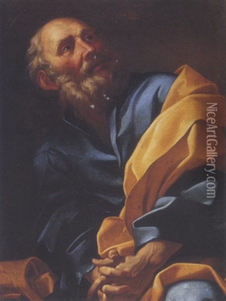 Saint Peter Oil Painting - Giovanni Lanfranco