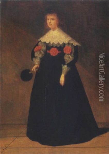 Portrait D'une Dame En Robe Noire Oil Painting - Pieter Jacobs Codde