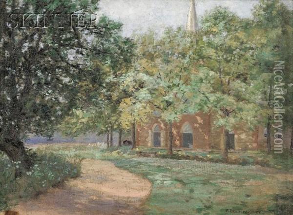 Old Stone Church, Saddle River Oil Painting - Charles Albert Burlingame