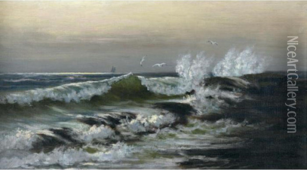 Stormy Waters Oil Painting - Claude Raguet Hirst