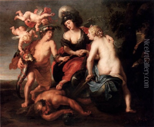 Allegori Over Freden Oil Painting - Caspar de Crayer