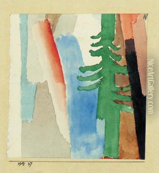 Die Tanne Oil Painting - Paul Klee