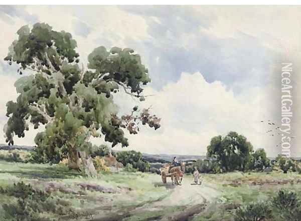 Near Oxshott, Surrey (illustrated) Oil Painting - Richard William Halfnight